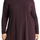Eileen Fisher Crewneck Long Sleeve Tunic Top in Cassis, Size 2X