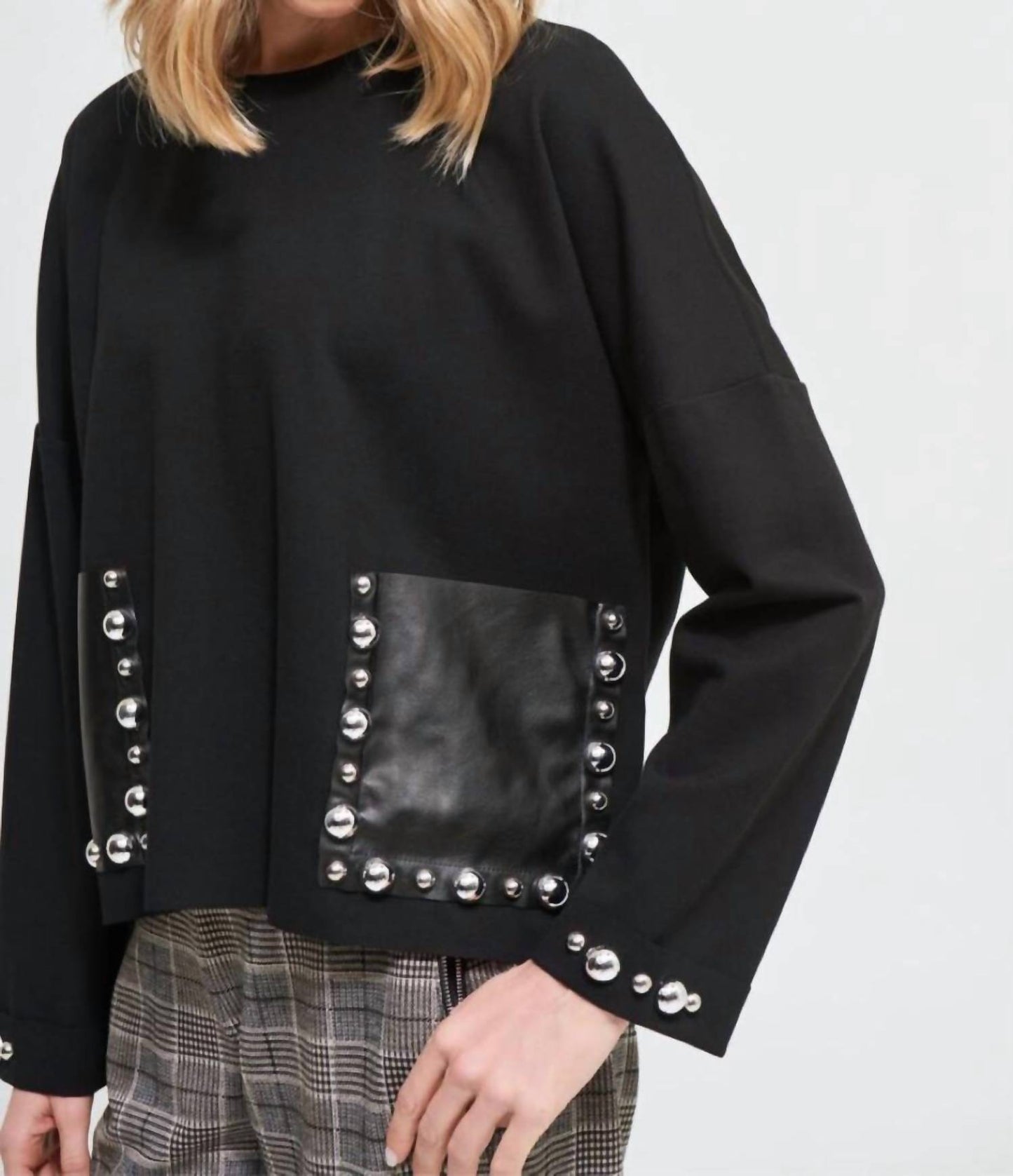 Joseph Ribkoff - Leather Pocket Top