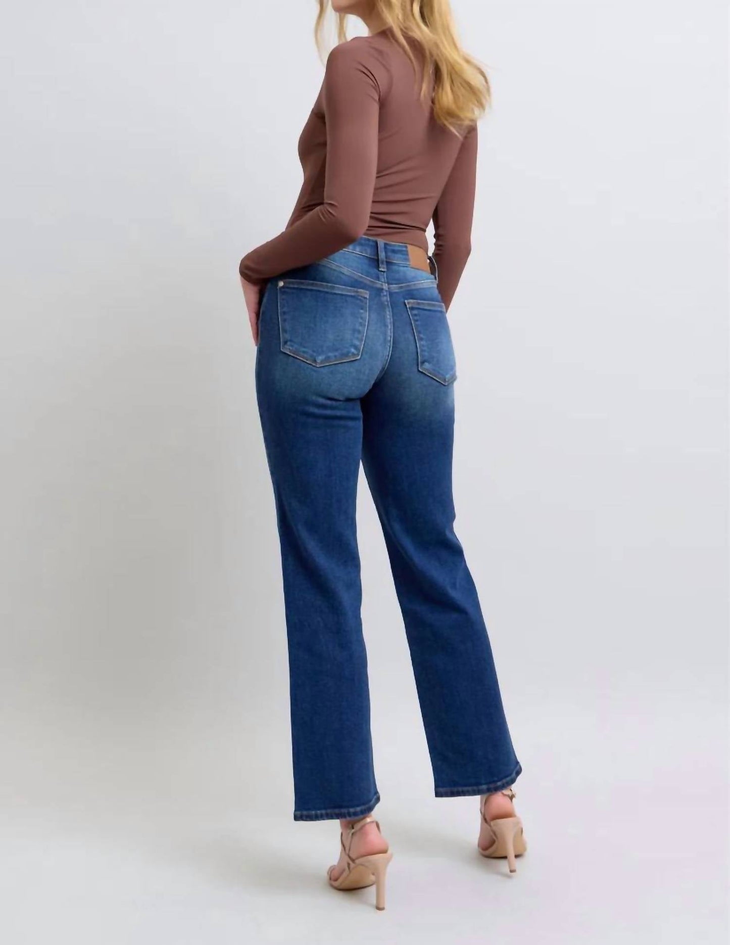 Judy Blue - Mid Rise Side Seam Detail Straight Jeans