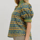 Entro - Floral Short Puff Sleeve Top