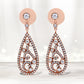 18K Rose Gold 1 1/4 Cttw Diamond Teardrop Shaped Drop and Dangle Screw Back Stud Earring (F-G Color, VS1-VS2 Clarity)