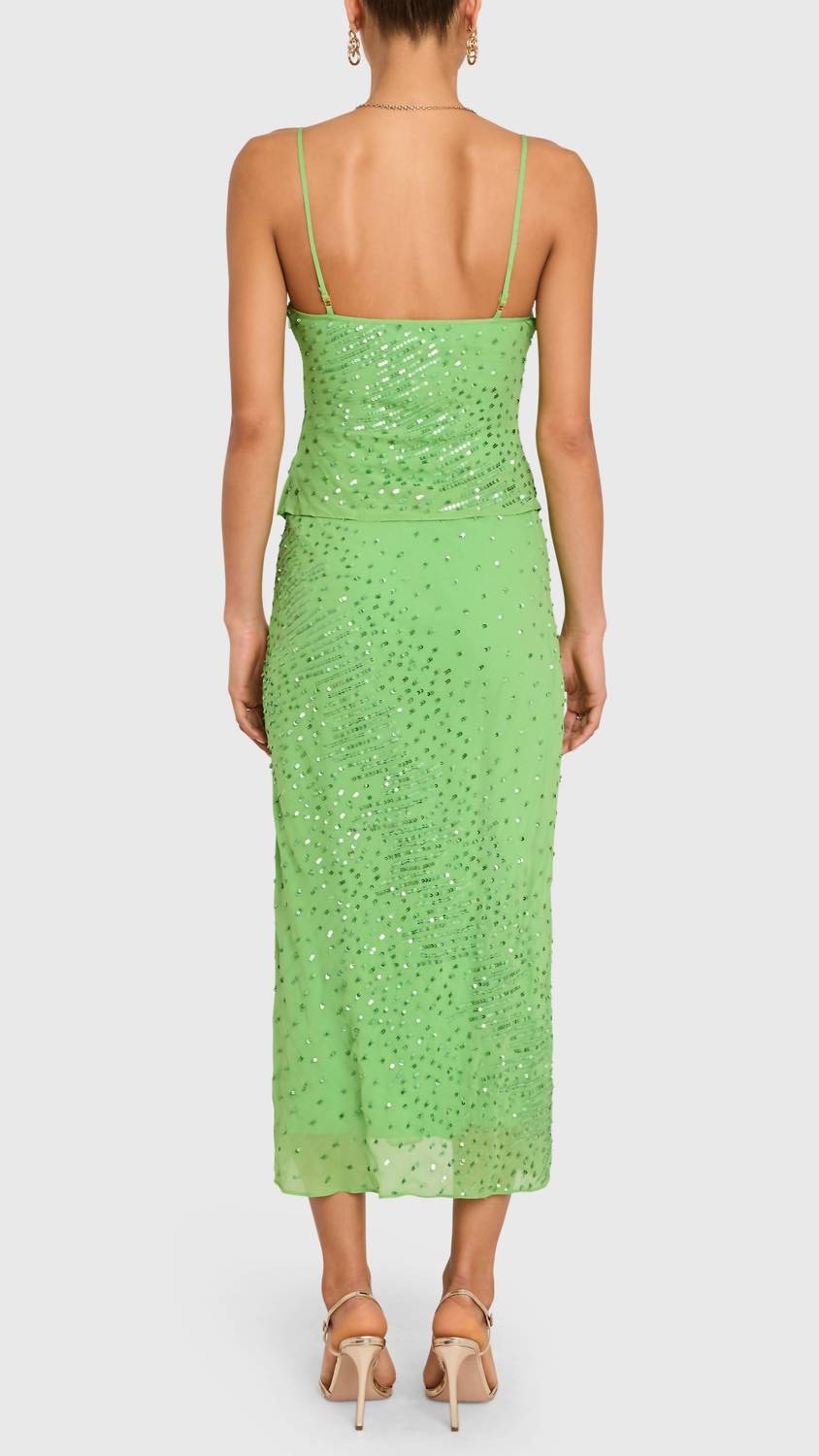 Amanda Uprichard - Noella Sequin Chiffon Midi Skirt