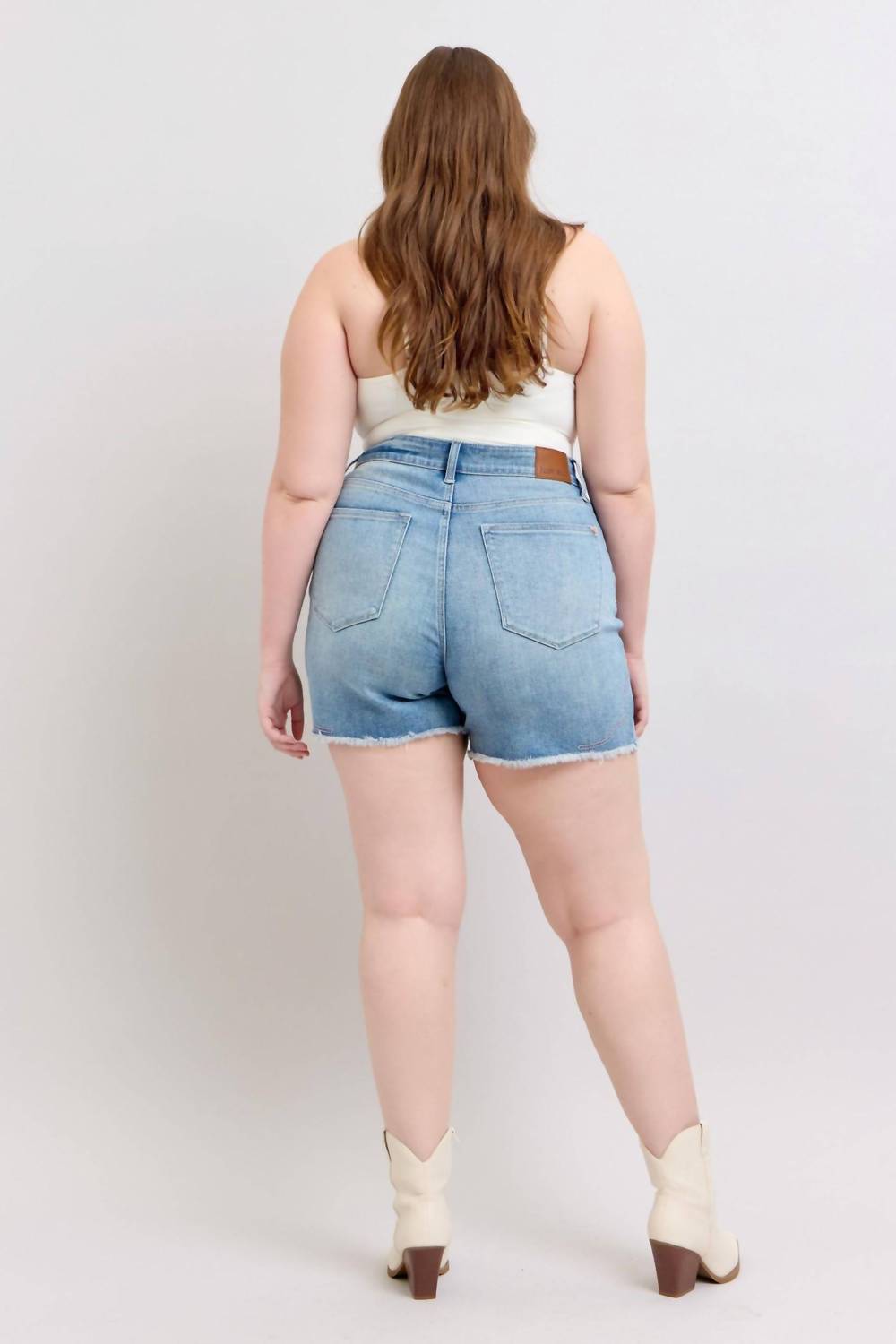 Judy Blue - High Waist Western Embroidery Detail Cut Off Denim Short