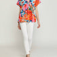 Entro - Floral Babydoll Ruffle Sleeve Top