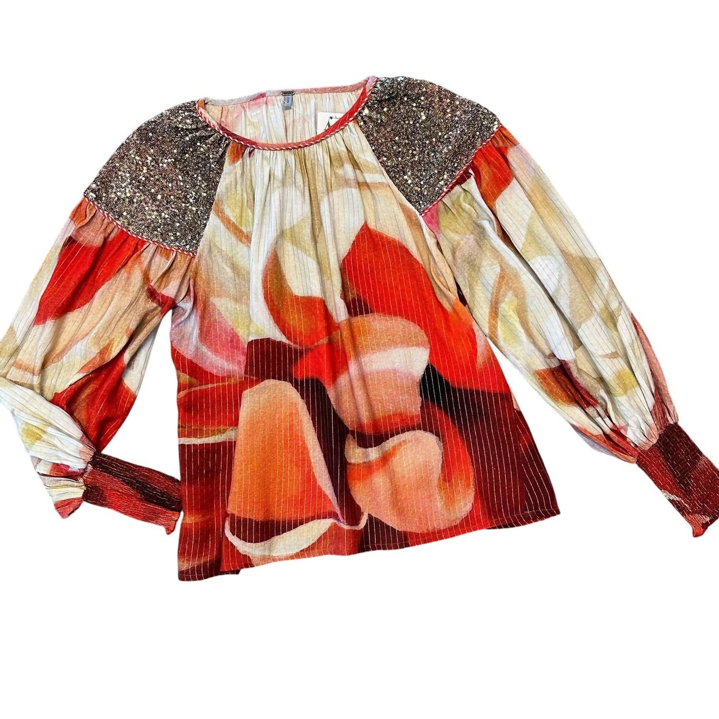 -Bl^Nk- - Mirella Printed Long Sleeve Blouse