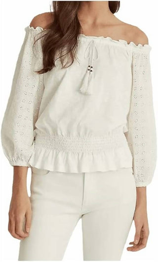 Ralph Lauren - Off Shoulder Puff Sleeve Blouse