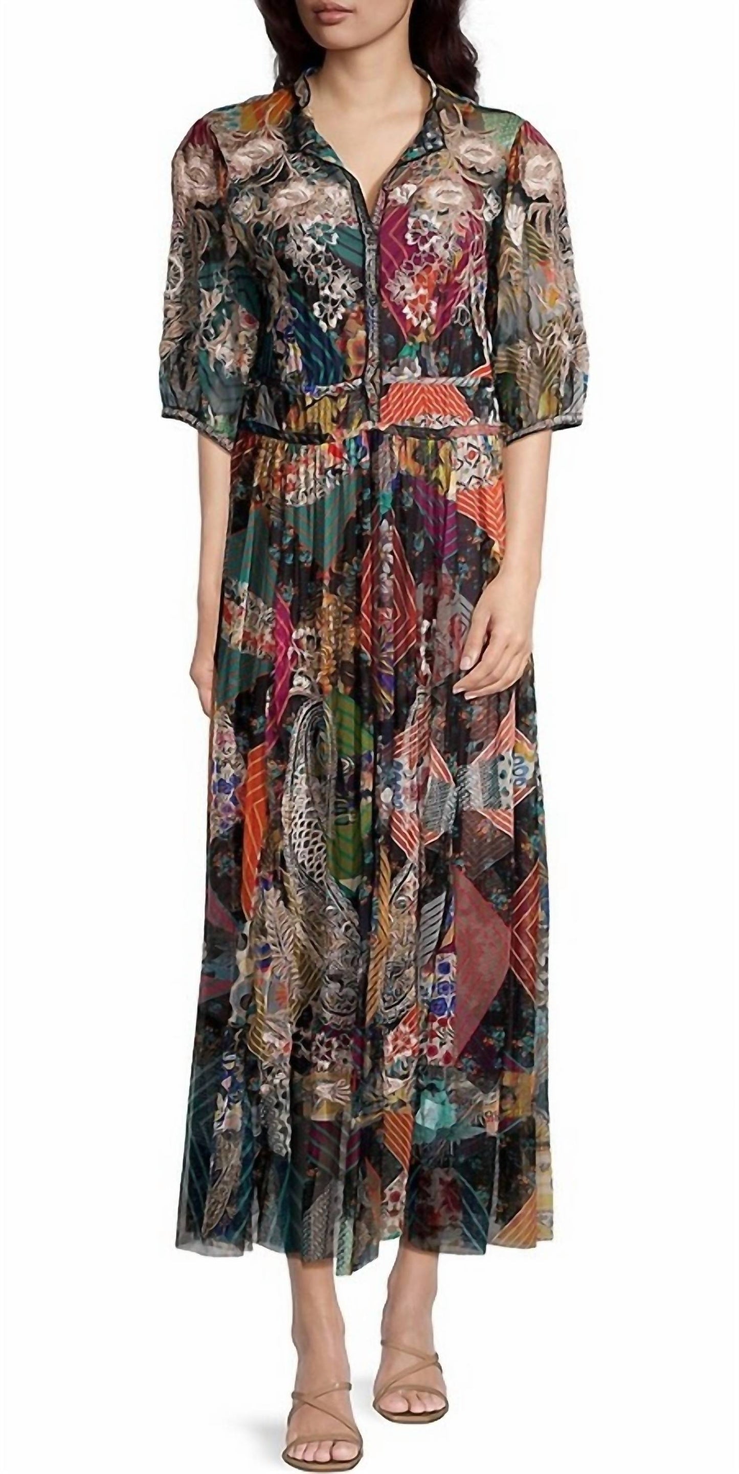 Johnny Was - Kiara Patchwork Mesh Dress