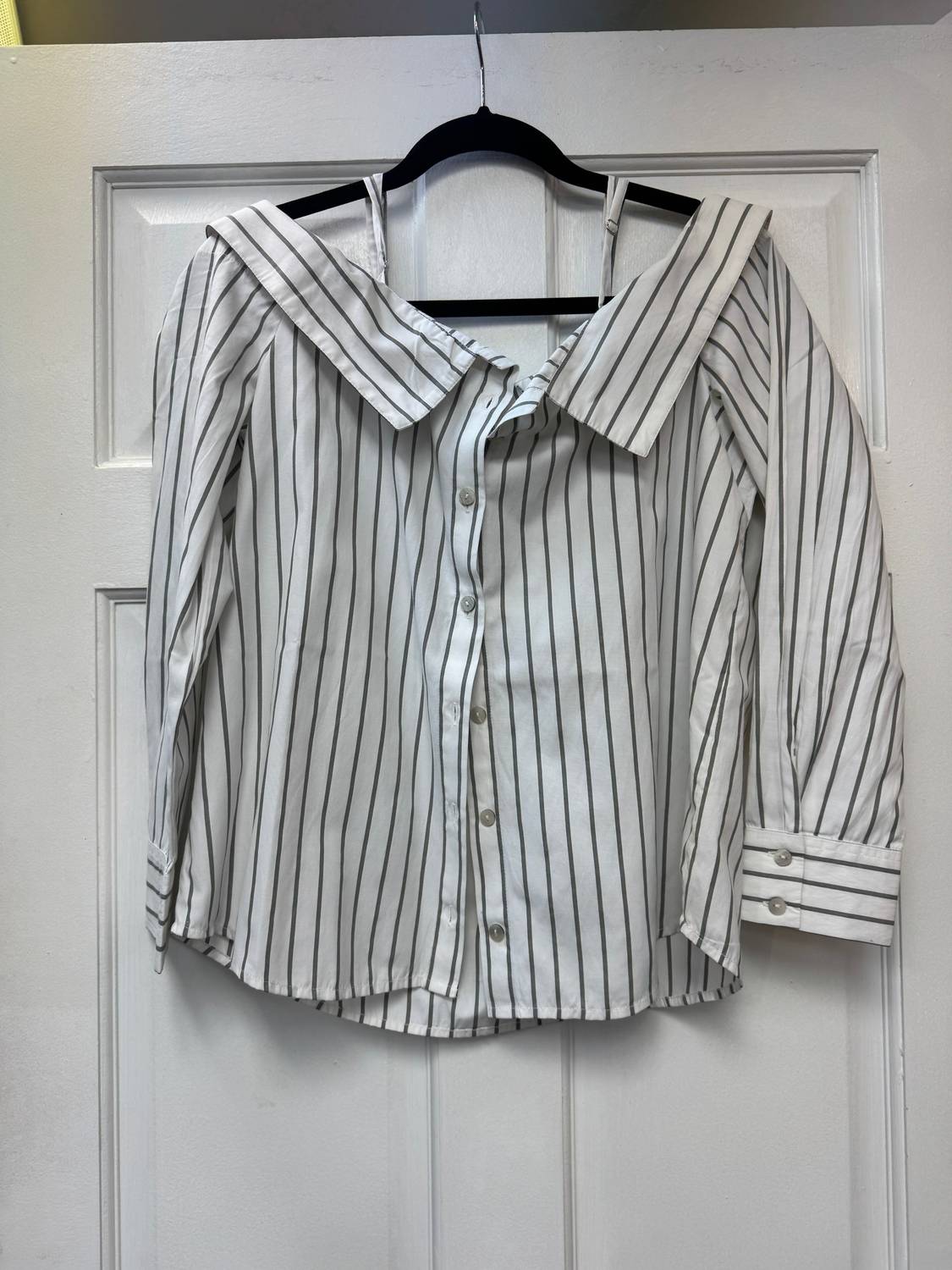 Elan - Women's Off The Shoulder Striped Blouse