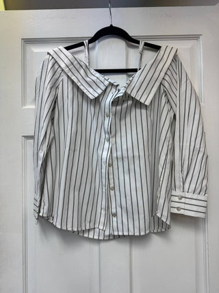 Elan - Women's Off The Shoulder Striped Blouse
