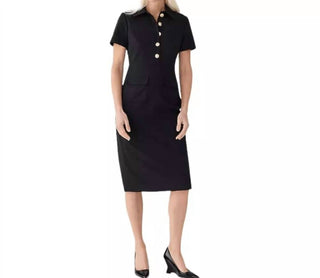 J.Crew - Collared Sheath Dress In Bi-stretch Wool Blend