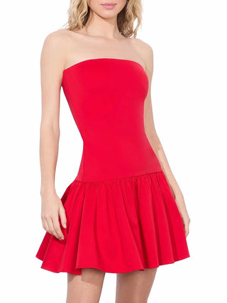 Alice + Olivia - Oriana Strapless Drop Waist Mini Dress