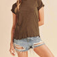 Aemi + Co - Women's Gwen Short Sleeve Lettuce Edge Top