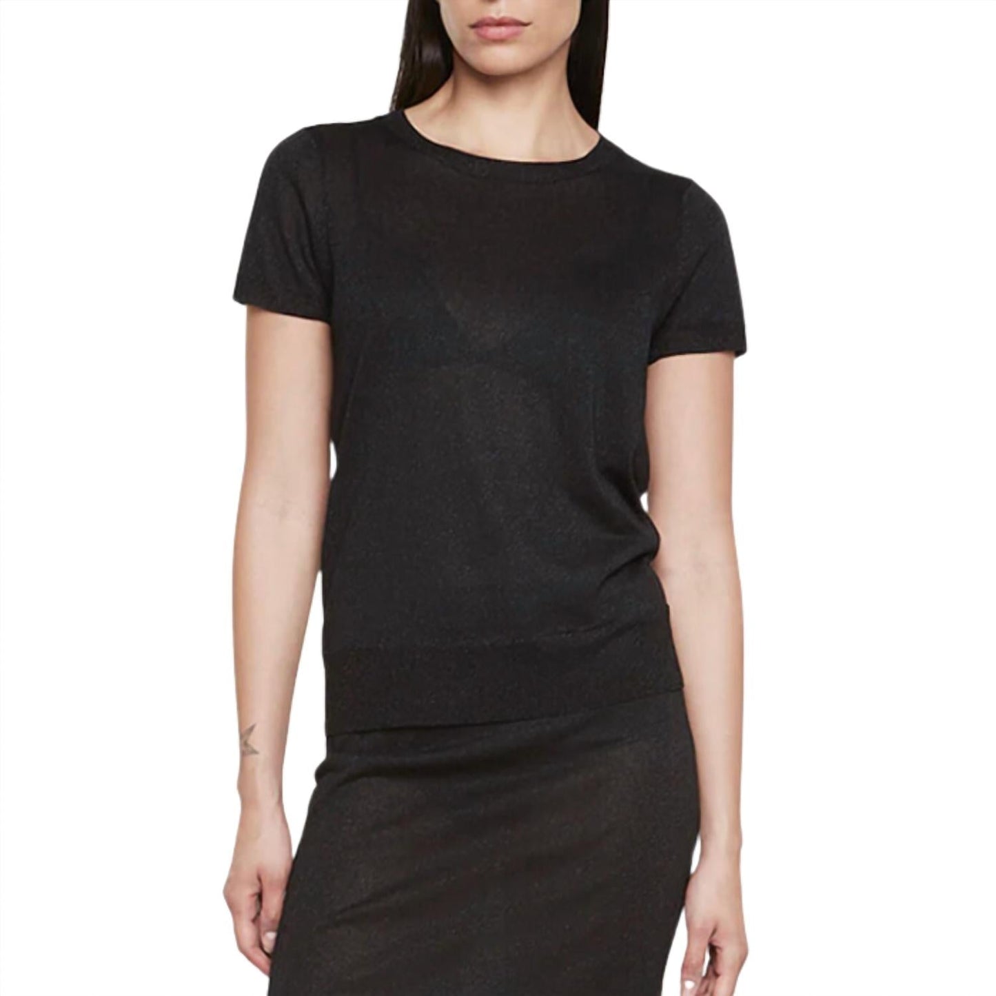 Enza Costa - Costa Lamé Short Sleeve Sweater