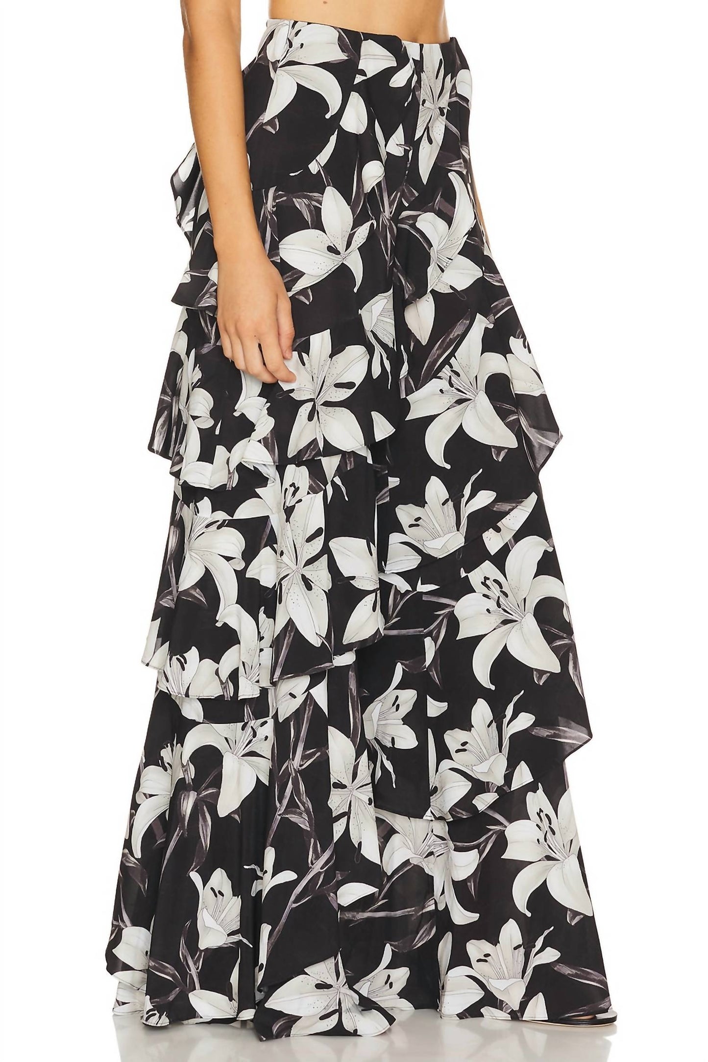 Alice + Olivia - Lotus High Rise Wide Leg Ruffle Pants