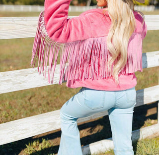 Buddylove - Skylar Fringe Faux Fur Jacket