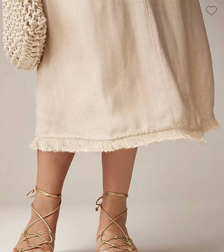 J.Crew - Fringe-trim Dress In Glossy Twill