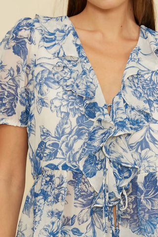 Lucy Paris - Bee Ruffle Short Sleeve Top