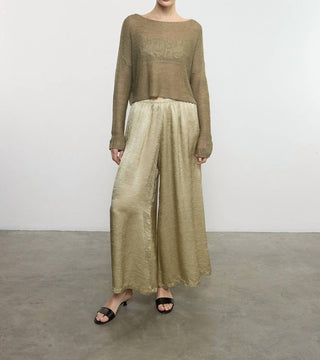 Enza Costa - TEXTURED SATIN PALAZZO PANT