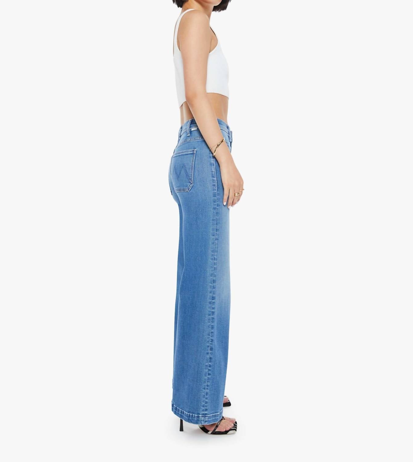 Mother - Lil' Hustler Roller Patch Pocket Sneak Wide Leg Jeans