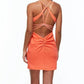 Alyce Paris - Jeweled Straps Sparkle Mini Dress