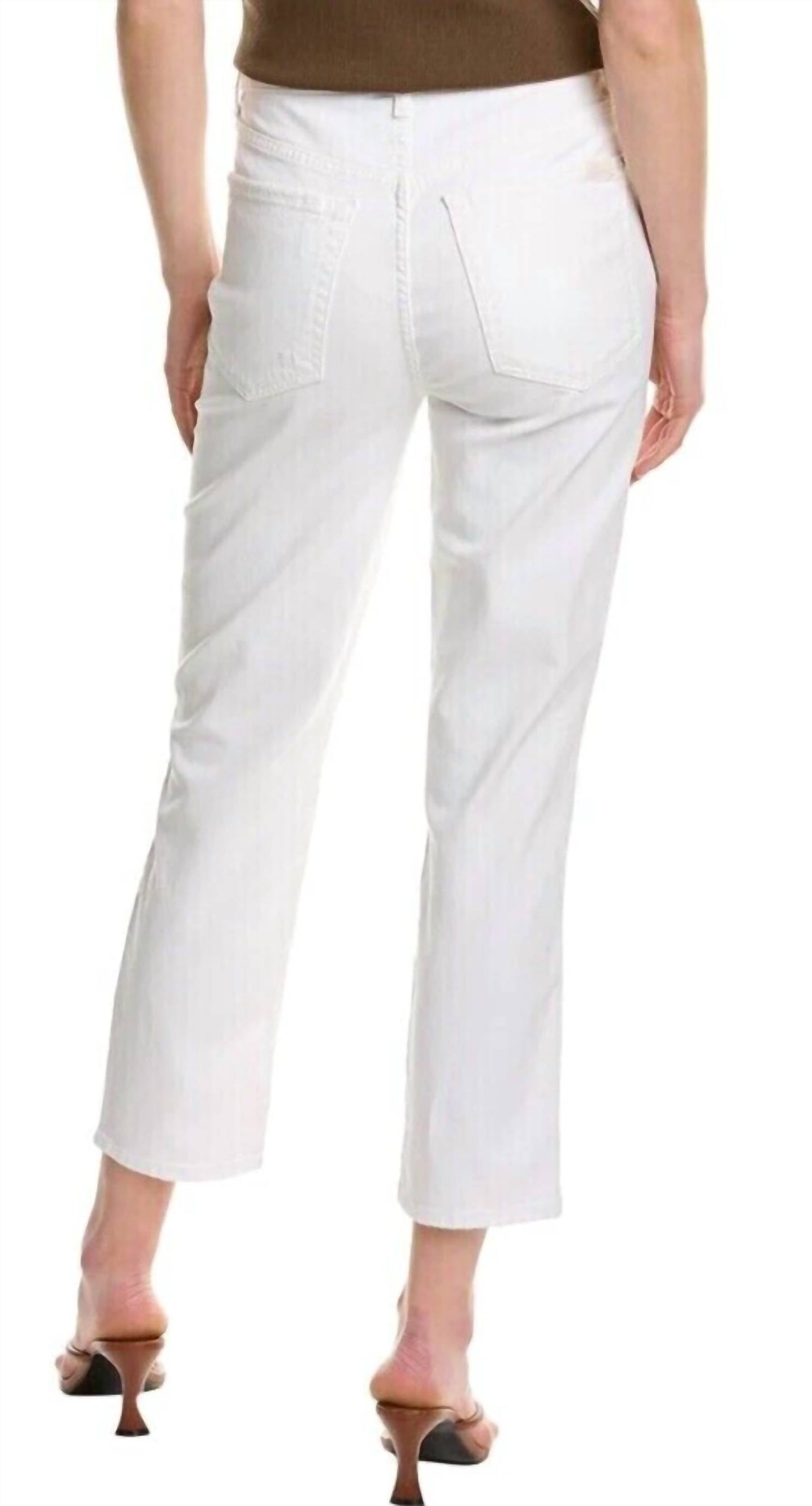 7 For All Mankind - Hi-Waist Button Fly Cropped Straight Jeans