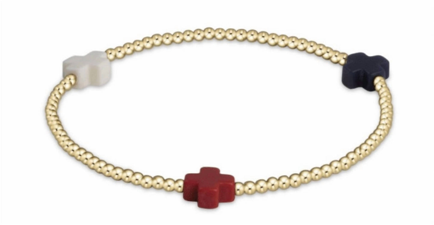 Enewton - Women's Signature Cross Gold Pattern Bead Bracelet