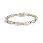 10k Two-Toned Gold 2.00 Cttw Channel Set Baguette-Diamond Weave and  "X" Spiral Link Bracelet (H-I Color, I1-I2 Clarity) - 7"