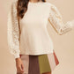 Anniewear - Mixed Media Mock Neck Sweater