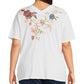 Johnny Was - Women's Button Neck Tee Georgia Plus
