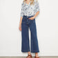 Charlie B - Printed Cotton Gauze Half-button Blouse