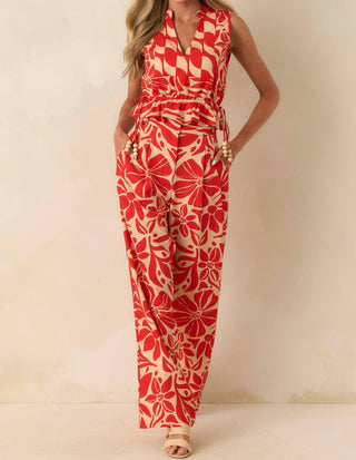 Aylaya - Linen Floral Pant