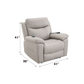 Chriki Beige Chenille & Black Finish Power Recliner with Lift, Heating, and Massage