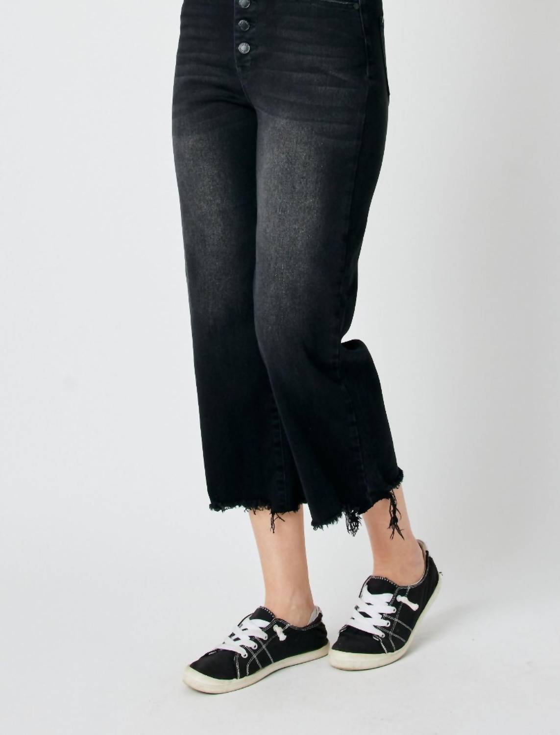 Judy Blue - High Waist Destroy Raw Hem Crop Jeans