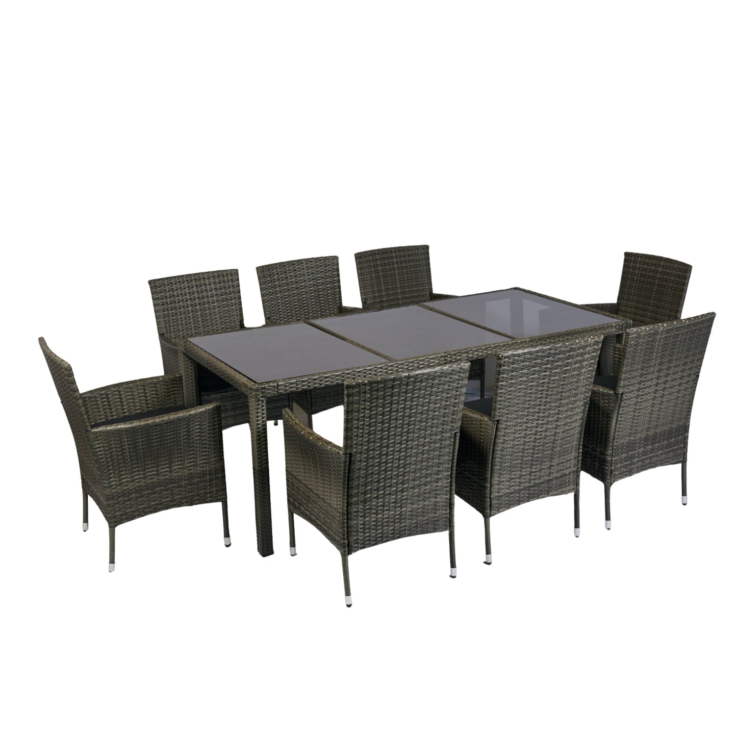 9 Piece Outdoor Patio Wicker Dining Set