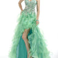 Rachel Allan - Heavily Beaded One Shoulder Ruffled Gown
