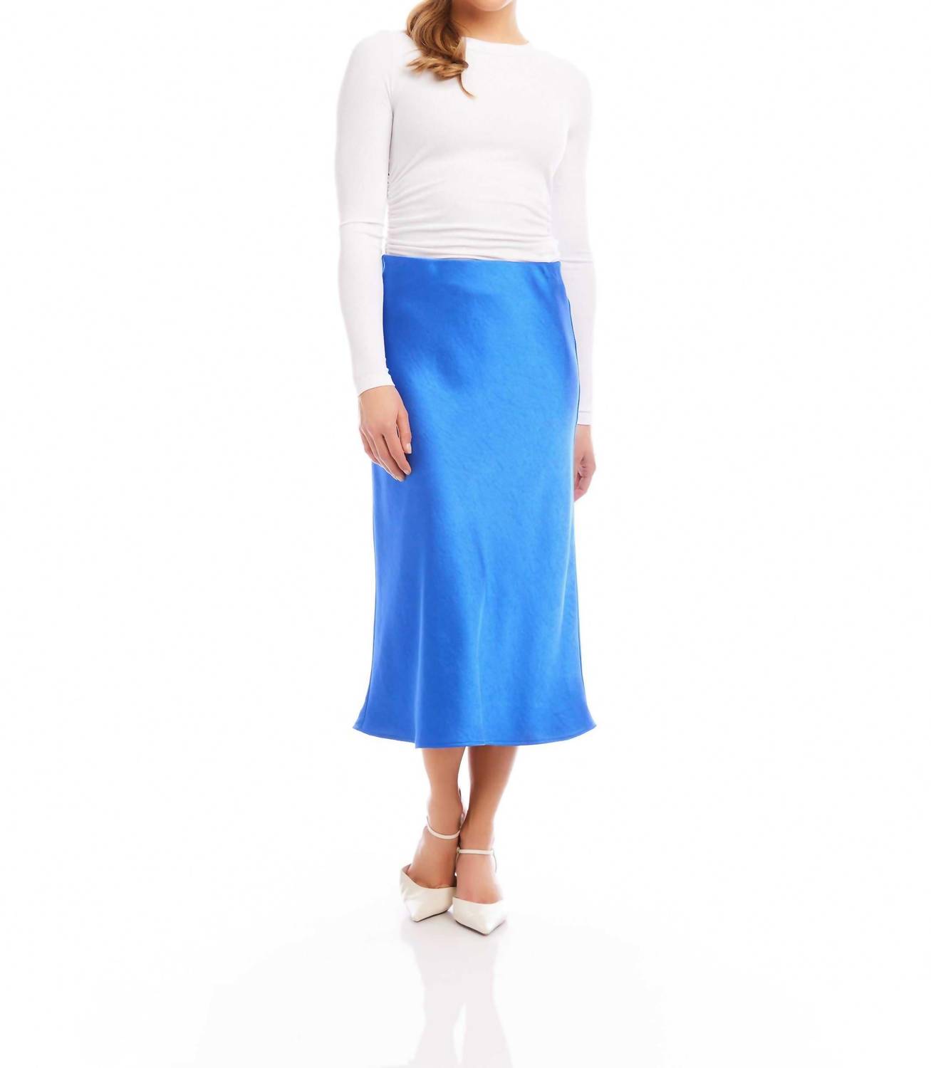 Fifteen Twenty - Mia Bias Satin Midi Skirt