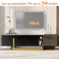 TV Stand With 1 Drawer, 2 Cabinets And Adjustable Shelves