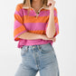 White + Warren - Cashmere Cropped Striped Polo Sweater