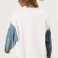 Double Take - Raw Edge Star Contrast Sweatshirt