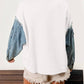 Double Take - Raw Edge Star Contrast Sweatshirt