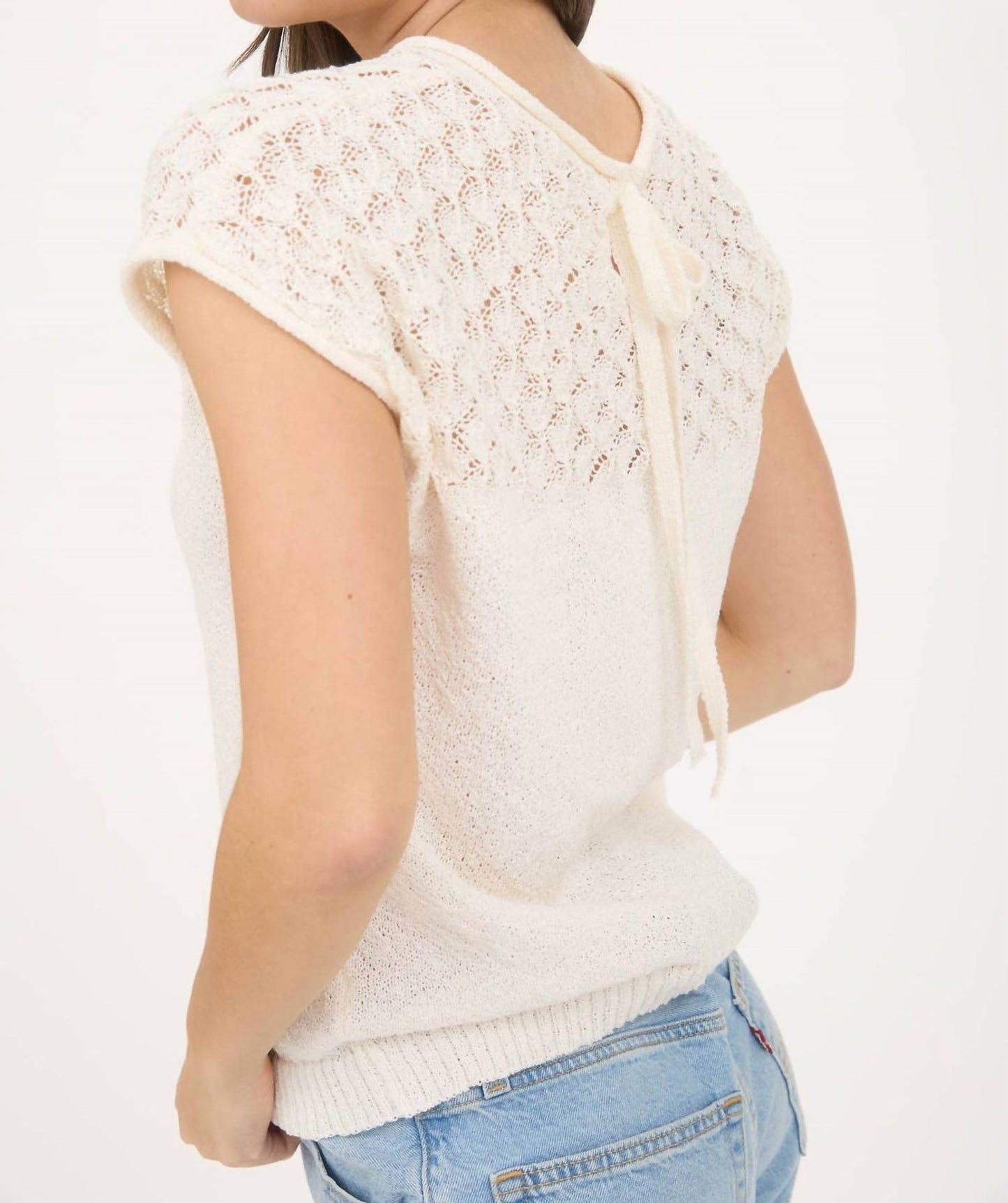 Blu Pepper - Eyelet Sweater Knit Top