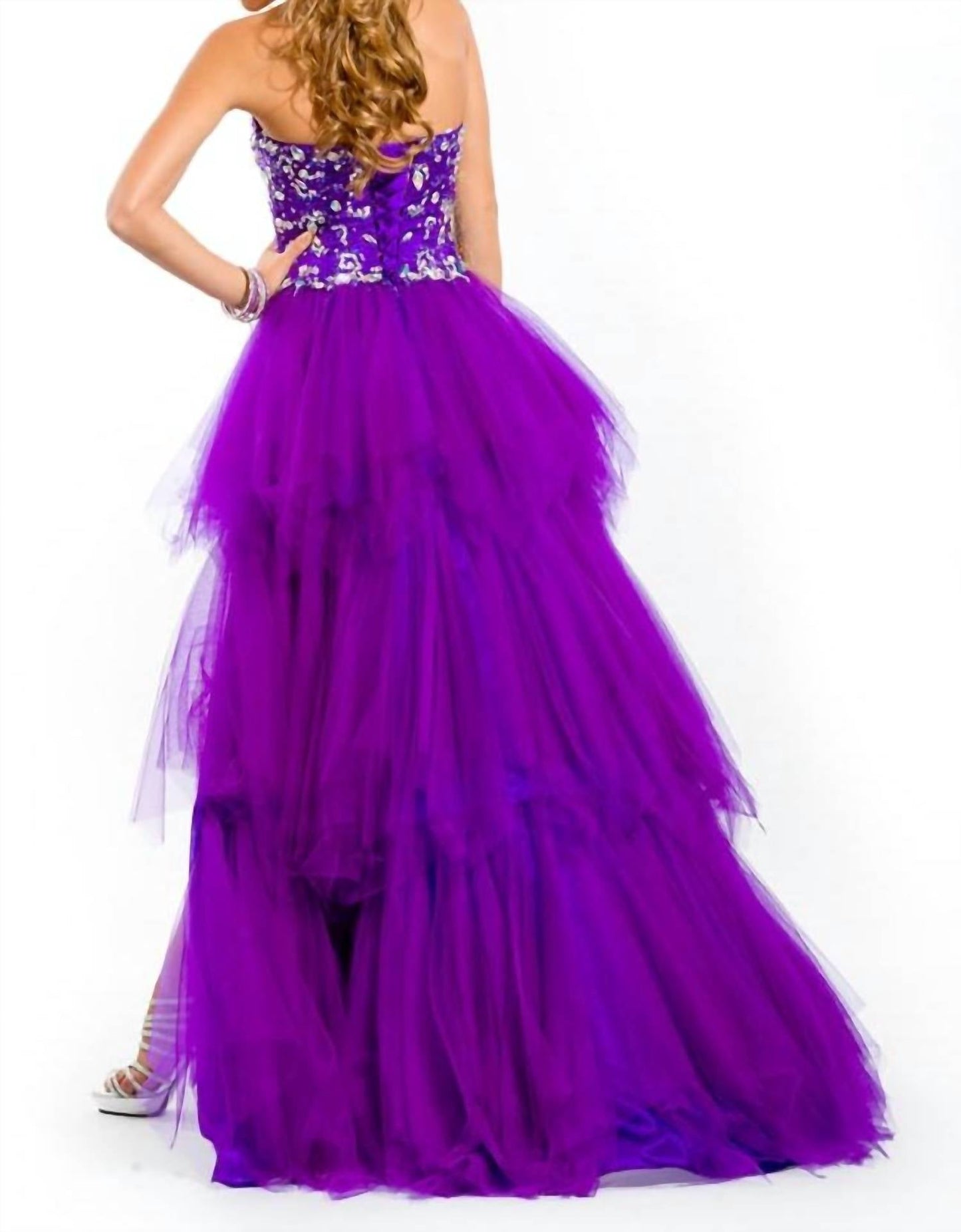 Rachel Allan - Heavy Beaded Strapless Sweetheart Gown