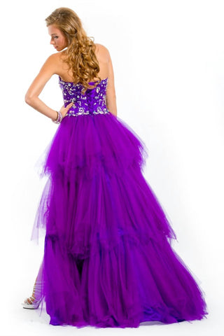 Rachel Allan - Heavy Beaded Strapless Sweetheart Gown