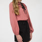 Blu Pepper - Ribbon Bow Tie Yoke Long Sleeve Top