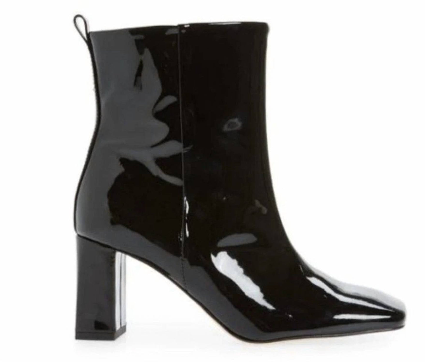 Good American - Women's Patent Leather Block Heel Booties