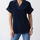 Joseph Ribkoff - Collared V-neck Short Sleeve Top