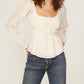 Something Navy - Cinched Front Blouse