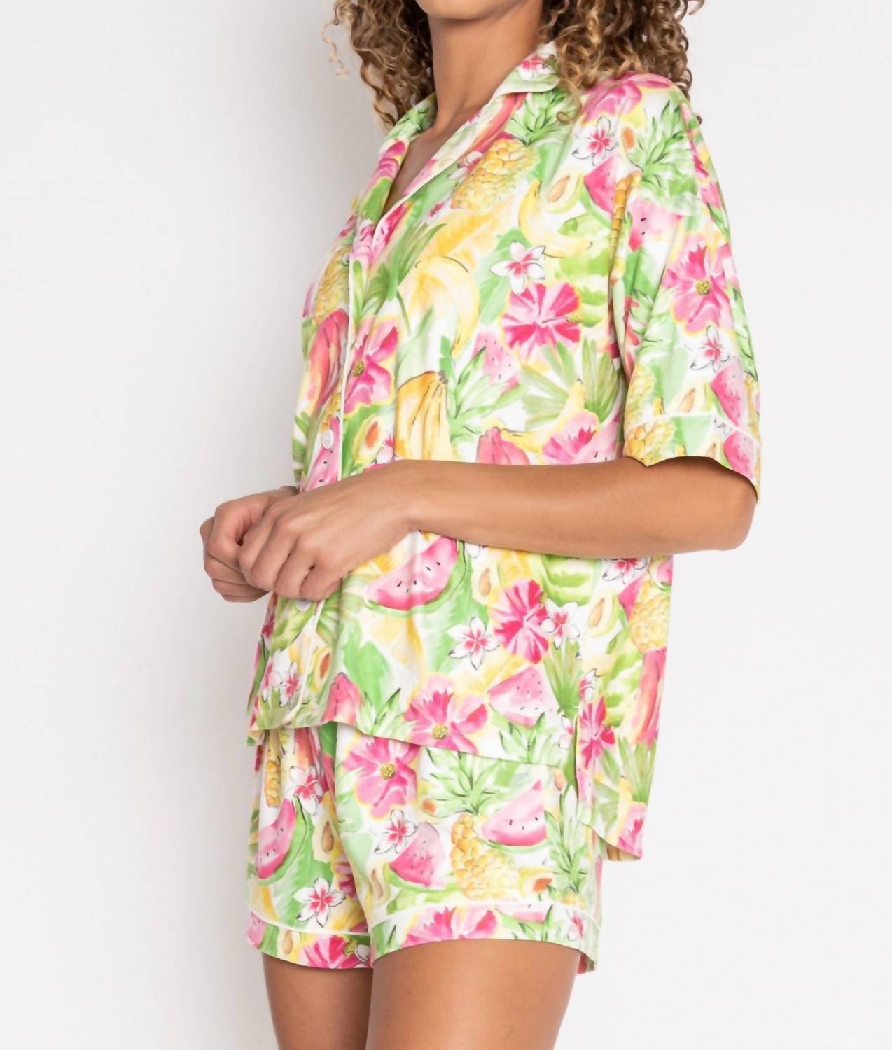Pj Salvage - That's Bananas Fruits Print Short Pajama Set