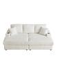 84-Inch Corduroy 3-Seater Sofa with Pillows and Ottomans