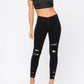 Judy Blue - Mid-rise Destroyed Leopard Patch Skinny Jeans